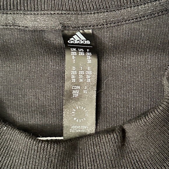 Adidas Future Icons 3-Stripes Sweatshirt Cropped | Black Size XXS | Like New - Picture 6 of 7